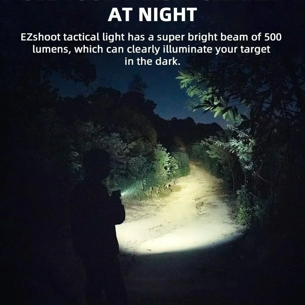 EZshoot 500 Lumens Pistol Light with Strobe Mode Compact Pistol(500 lumens)